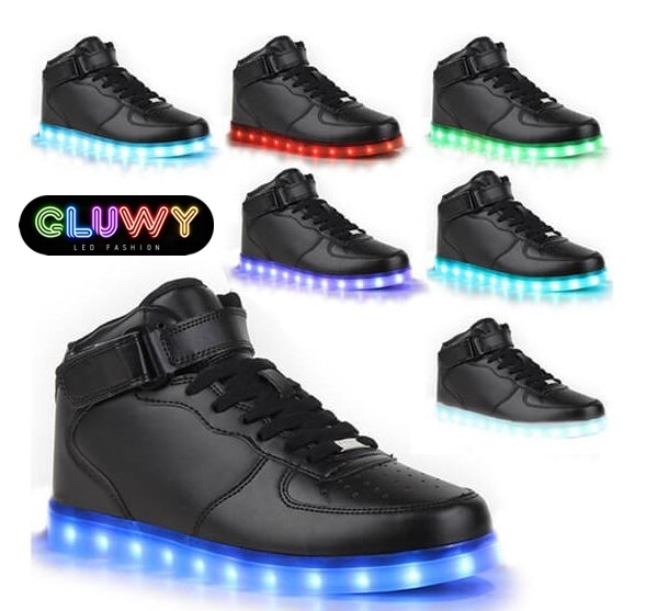 LED sjajne crne čizme patike