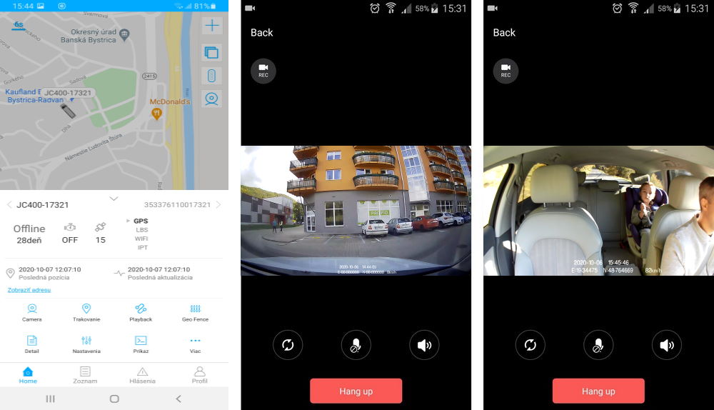 app profio x5 auto kamera s GPS-om i prijenosom uživo