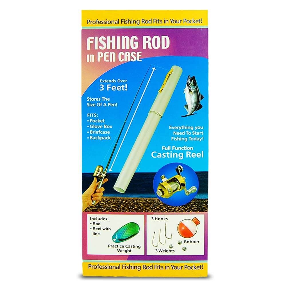 Mini pen štap za pecanje sa rolom u olovci - teleskopski do 1 metar