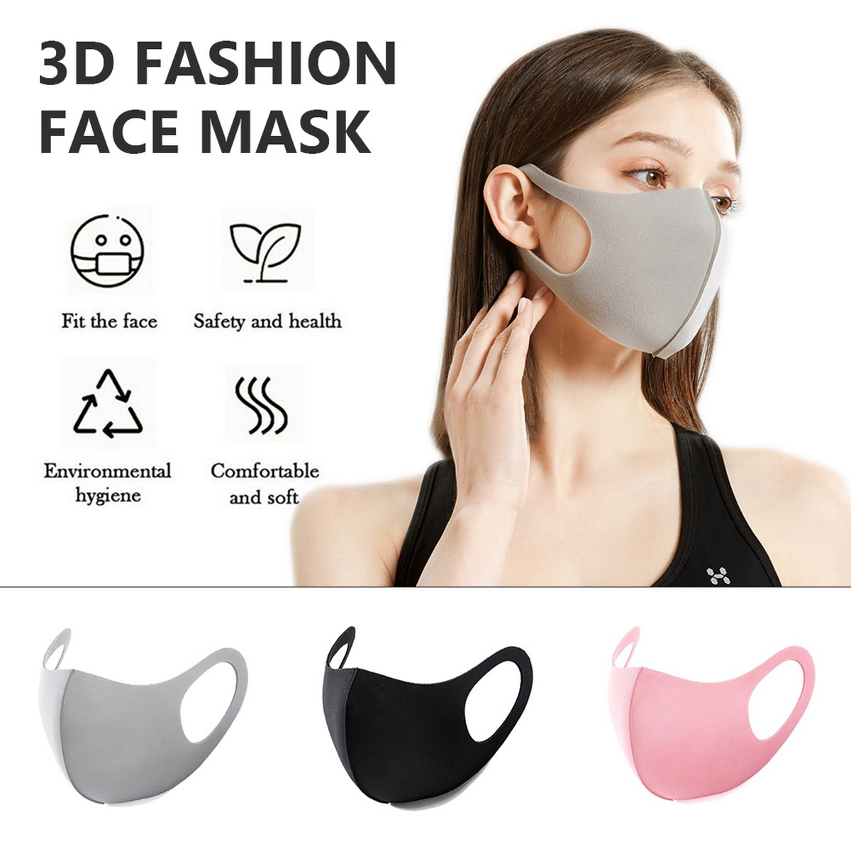 maska za lice roze elastična