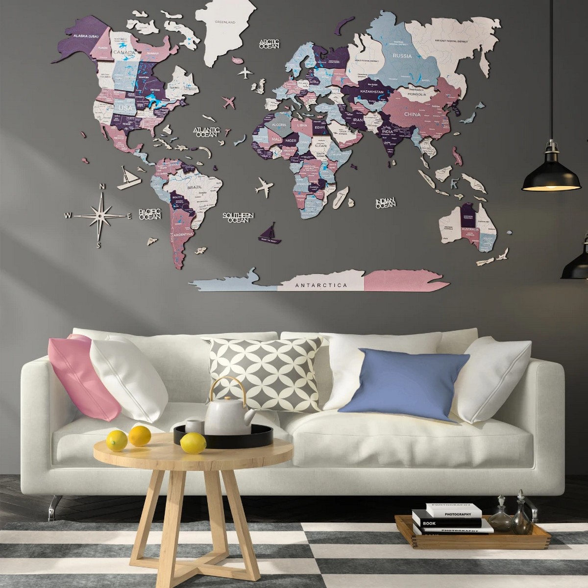 mapa svijeta zidna dekoracija