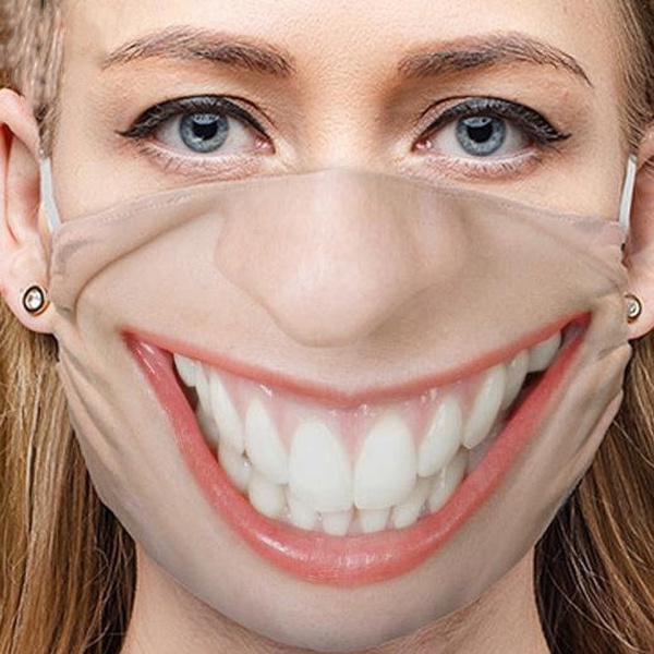 maska za osmijeh žene na licu