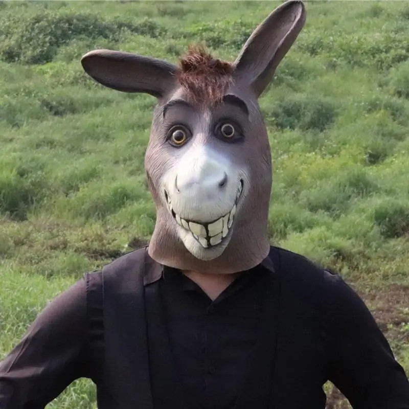 Maska za glavu magarca od silikonskog lateksa