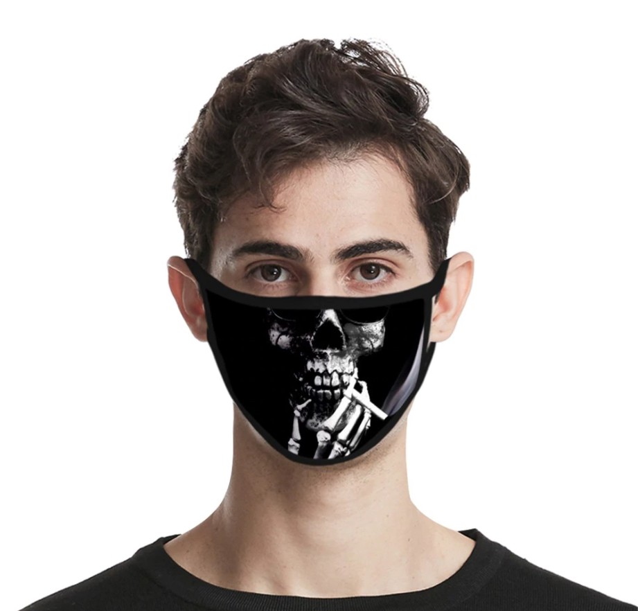 crna zaštitna maska u obliku lubanje od poliestera