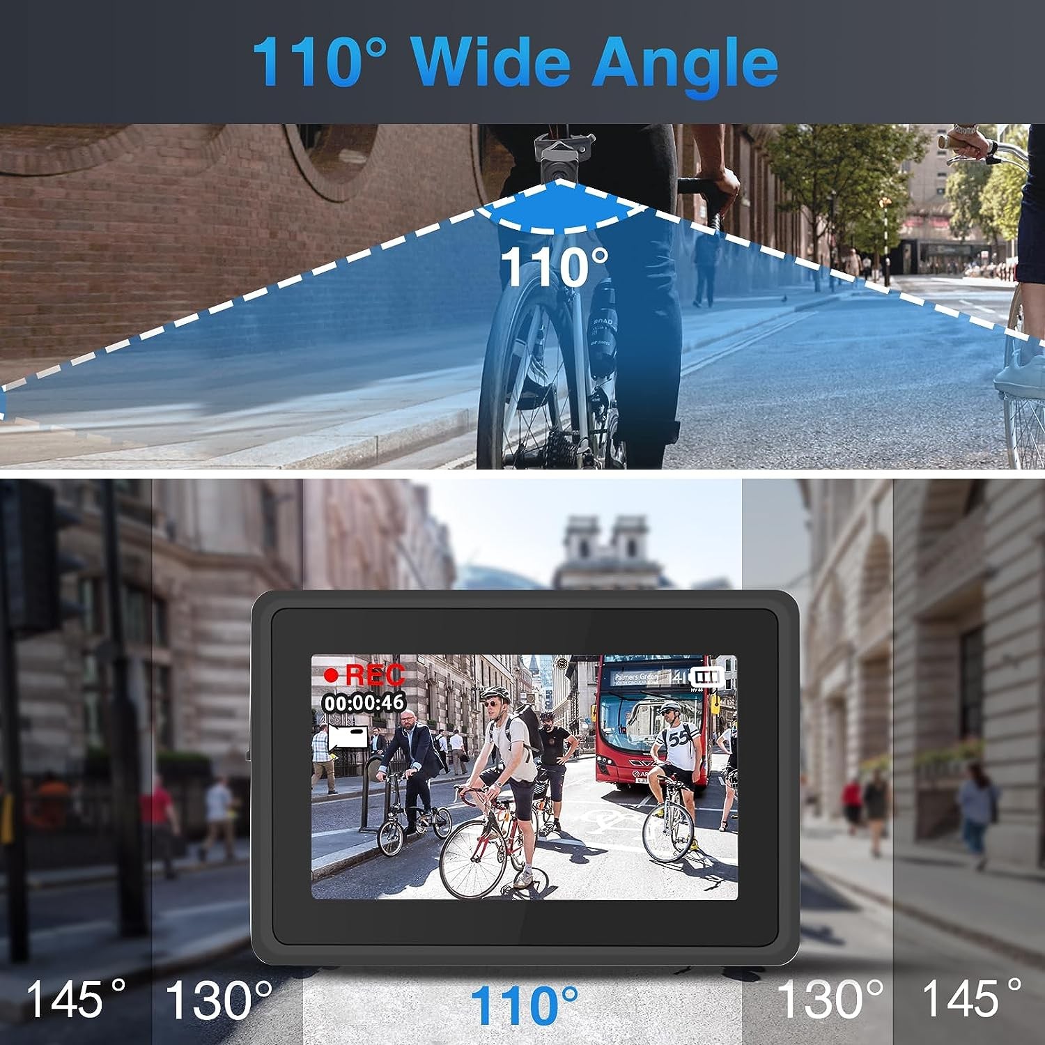 ugao gledanja kamere za bicikl 110 stepeni + monitor