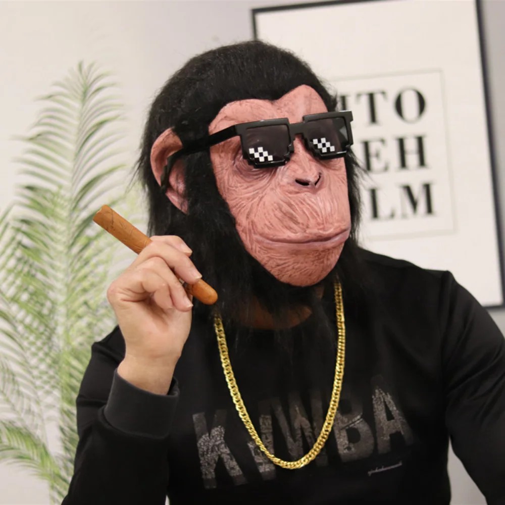 šimpanza maska majmunsko lice silikonska lateks maska za glavu
