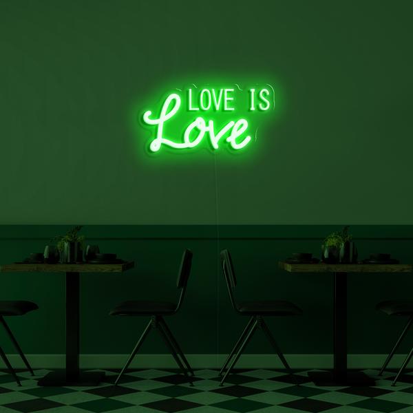 3D neonski LED logo na zidu - Ljubav je ljubav dimenzija 50 cm