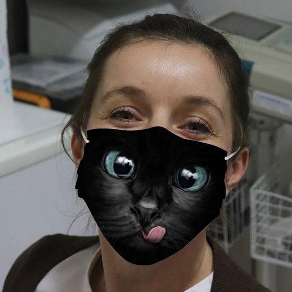 crna maska za lice za mačke