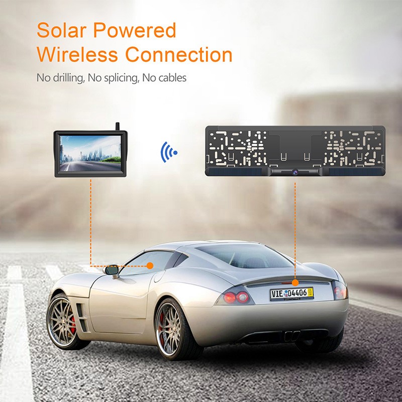 solarna auto kamera i HD monitor u registarskim tablicama