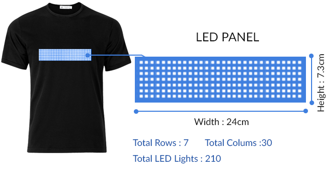LED majica sa programabilnim bluetooth tekstom