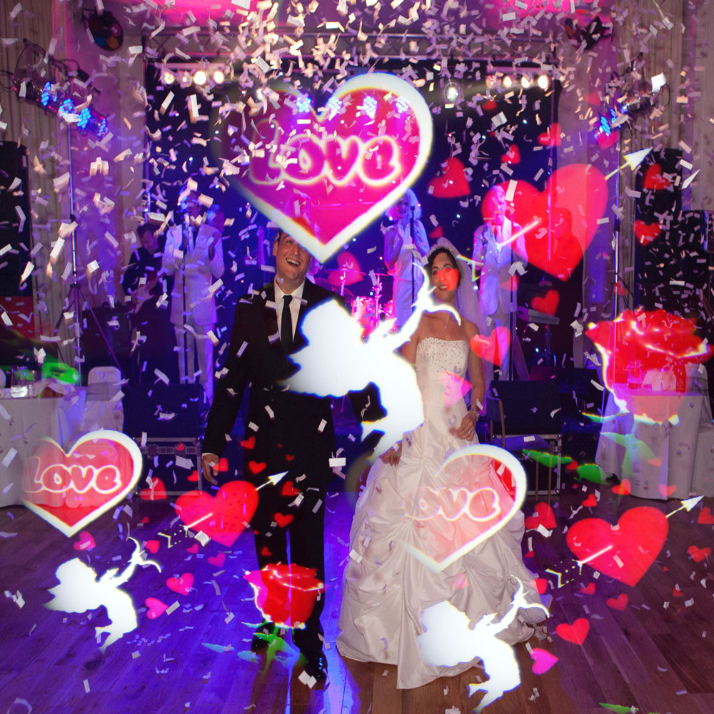 dekorativni led projektor projekcija srca, anđeli, ljubav