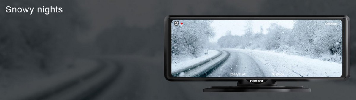 najbolja kamera za auto duovox v9 - snježne padavine
