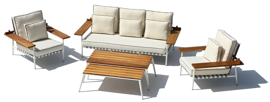 Vanjska baštenska garnitura ekskluzivnog dizajna sa drvenim aluminijumom sa velikim stolom