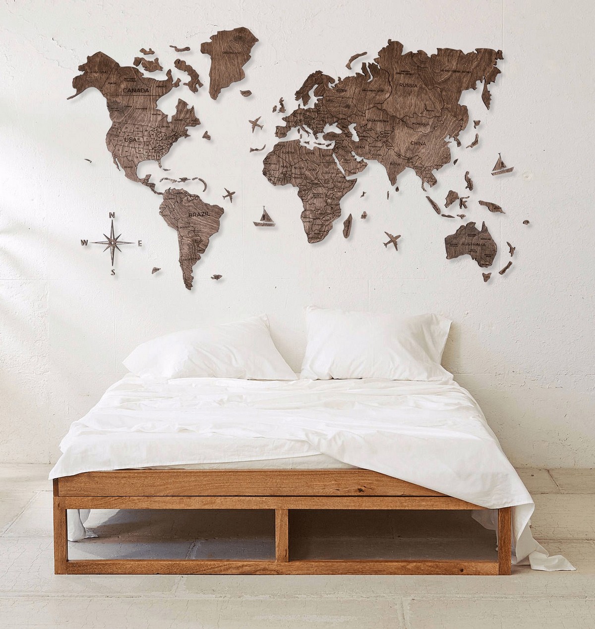 mapa svijeta na zidu 100x60 cm