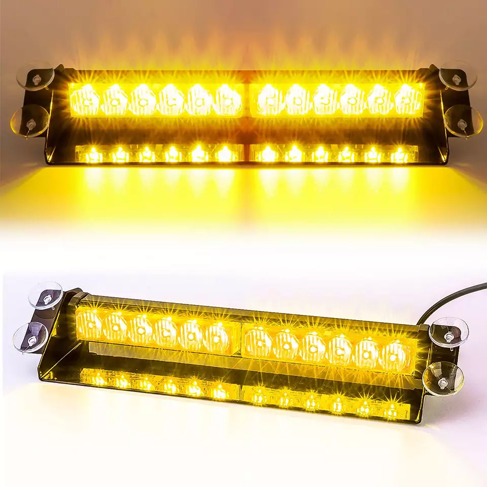 Upozoravajuća LED svjetla stroboskopa za automobil 24 LED diode bijelo žute boje
