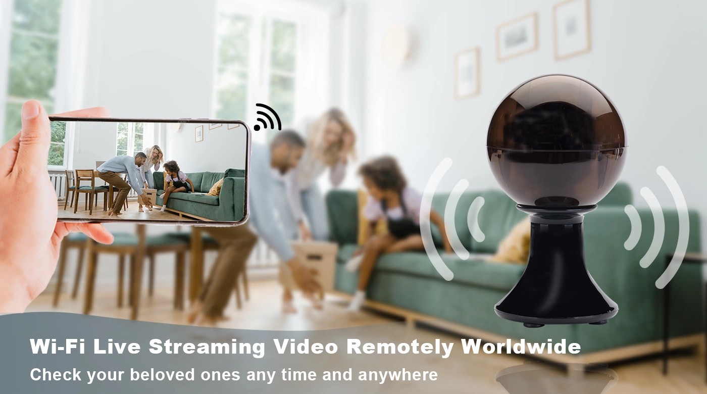 wifi live stream bežična sigurnosna kamera crna lopta