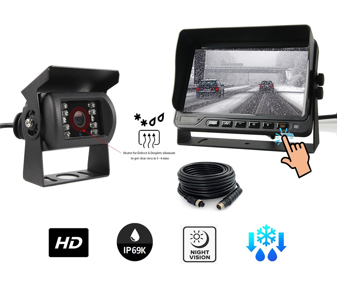 Komplet kamera - zadnja DEFROST auto HD kamera + 7" vodootporni monitor