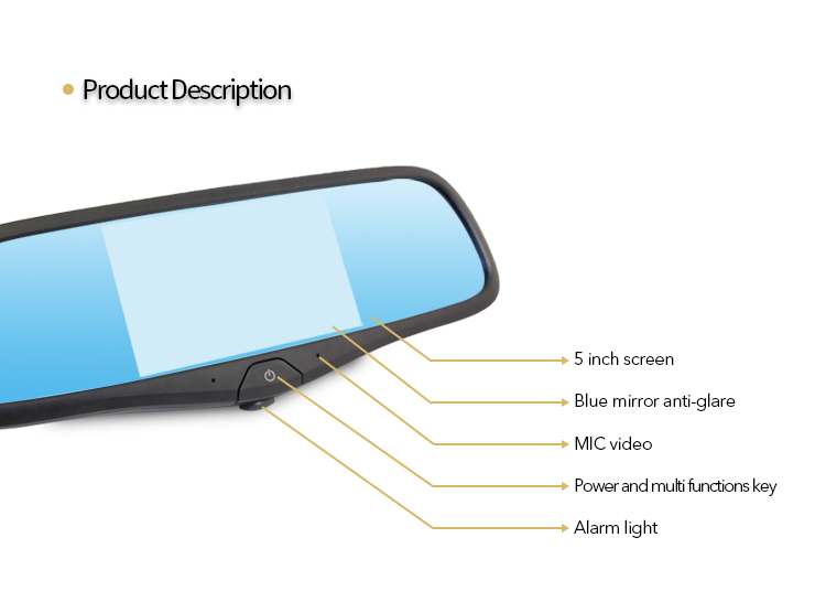 Multifunkcionalno ogledalo sa 5" ekranom osjetljivim na dodir