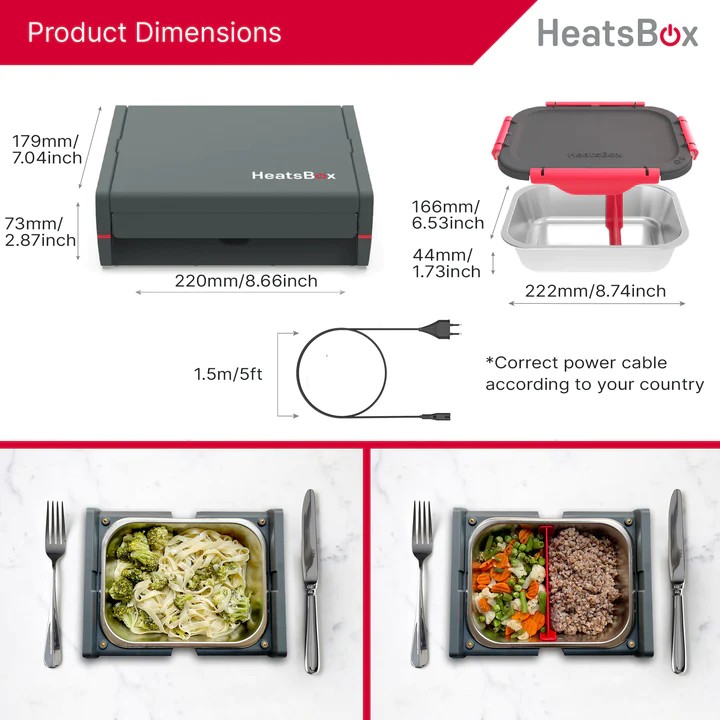 kutija za ručak za hranu električno grijana hrana heatsbox pro