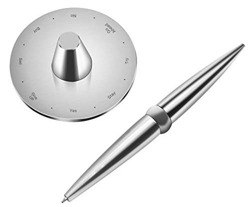srebrna olovka od nerđajućeg čelika sa magnetnom bazom