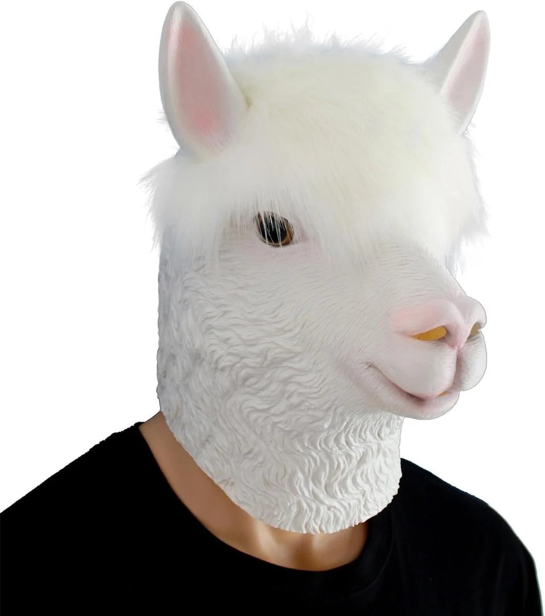alpaca lama - maska ​​za lice od lateksa za glavu silikona