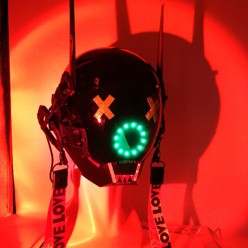 Luminous Cyberpunk LED maska kaciga